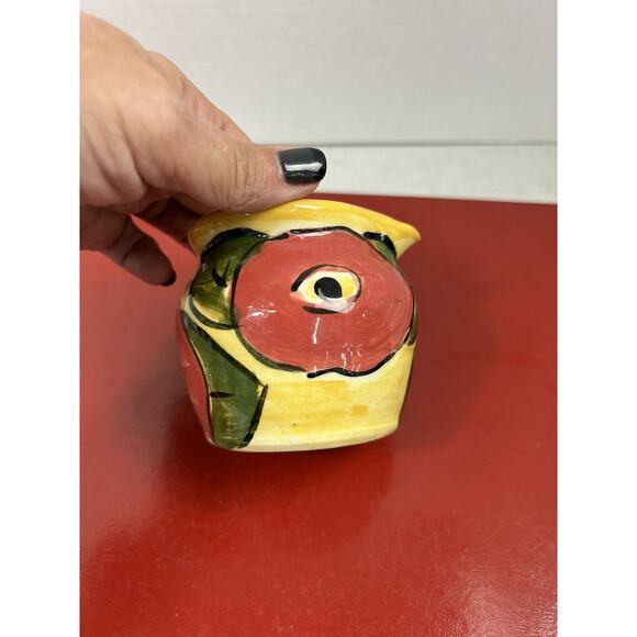 Vintage Ceramic Porcelain Painted Red Poppy Flower‎ Creamer Pitcher Small 2-3/4” - Picture 4 of 6